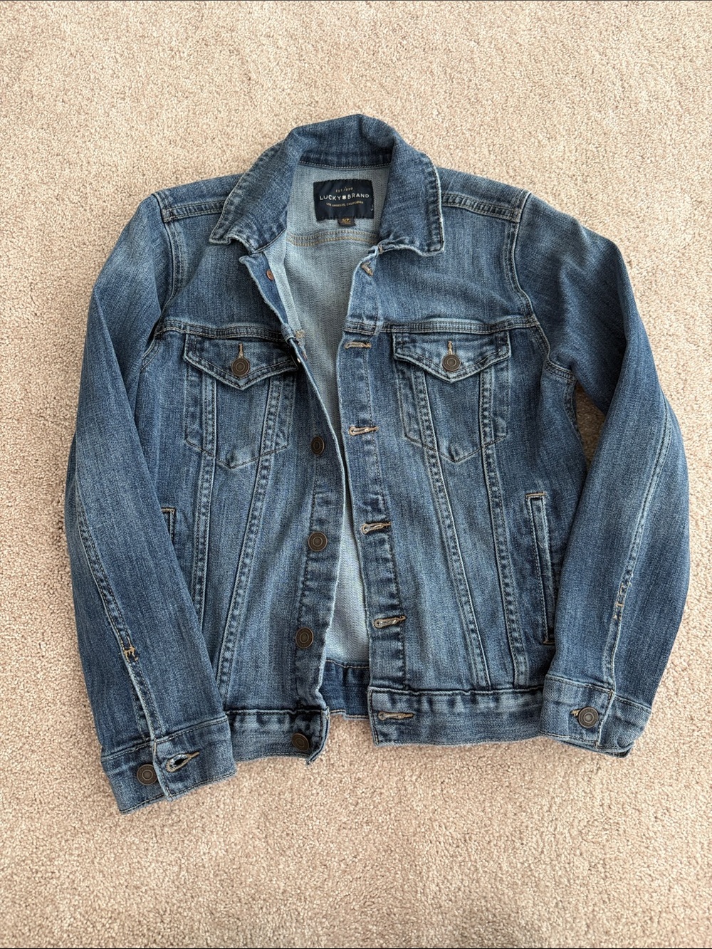Lucky Brand faded Blue Denim Jacket
